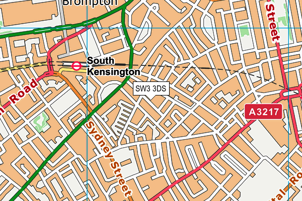 SW3 3DS map - OS VectorMap District (Ordnance Survey)