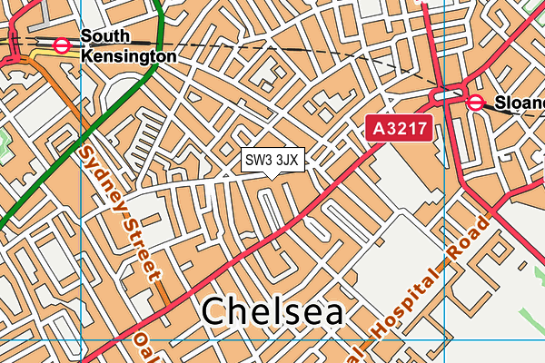 SW3 3JX map - OS VectorMap District (Ordnance Survey)