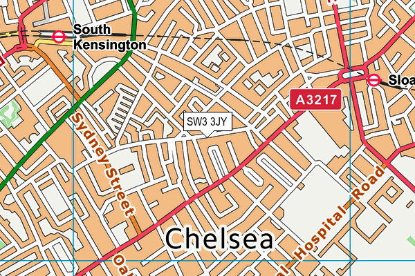 SW3 3JY map - OS VectorMap District (Ordnance Survey)