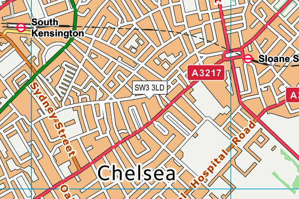 SW3 3LD map - OS VectorMap District (Ordnance Survey)