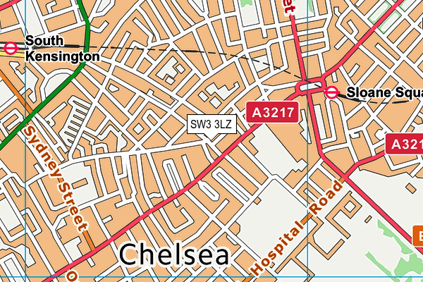 SW3 3LZ map - OS VectorMap District (Ordnance Survey)