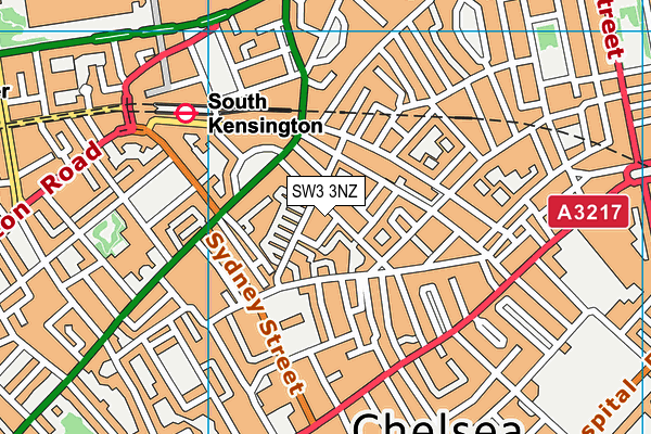 SW3 3NZ map - OS VectorMap District (Ordnance Survey)