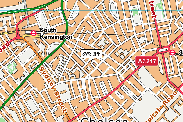 SW3 3PF map - OS VectorMap District (Ordnance Survey)