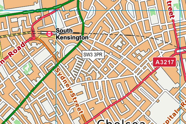 SW3 3PR map - OS VectorMap District (Ordnance Survey)