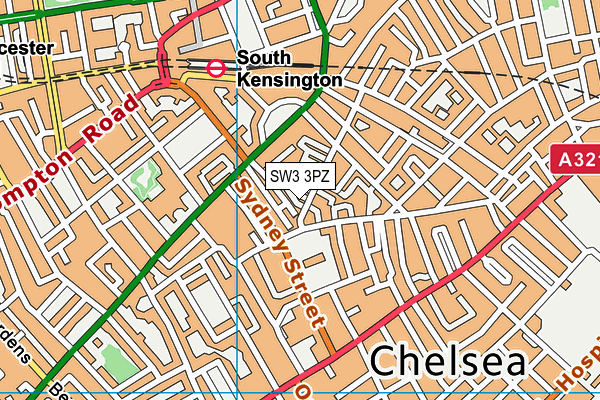 SW3 3PZ map - OS VectorMap District (Ordnance Survey)