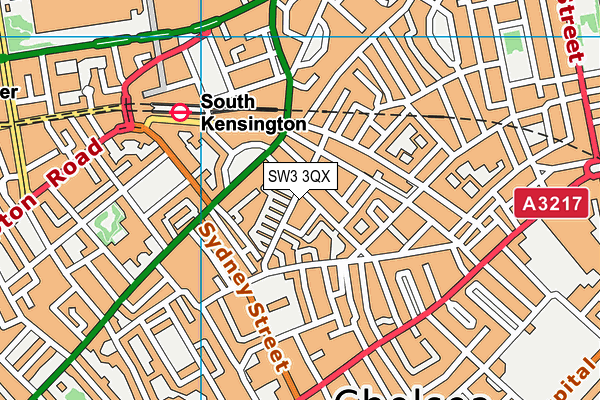 SW3 3QX map - OS VectorMap District (Ordnance Survey)