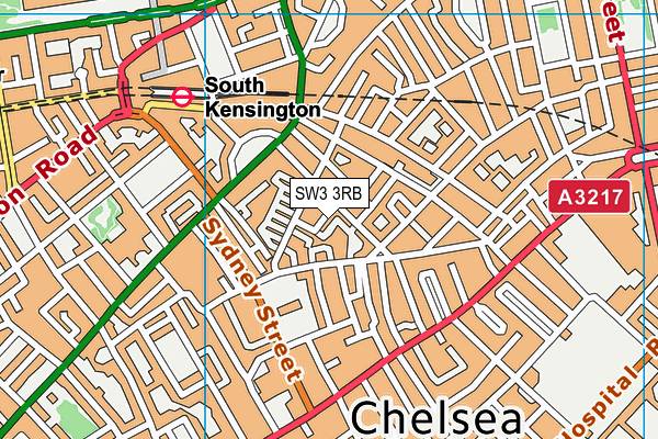 SW3 3RB map - OS VectorMap District (Ordnance Survey)