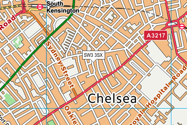 SW3 3SX map - OS VectorMap District (Ordnance Survey)