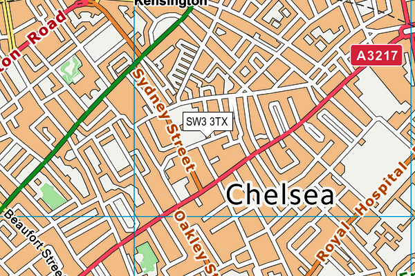 SW3 3TX map - OS VectorMap District (Ordnance Survey)