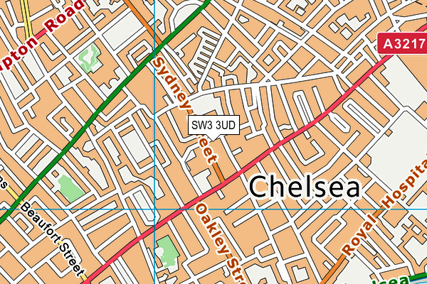 SW3 3UD map - OS VectorMap District (Ordnance Survey)