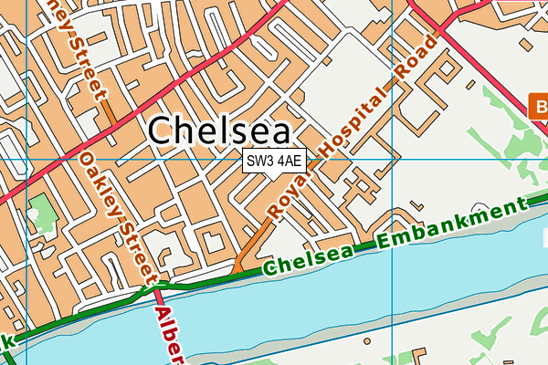 SW3 4AE map - OS VectorMap District (Ordnance Survey)