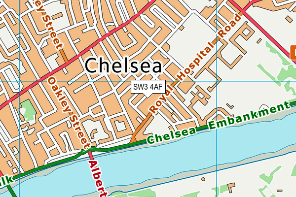 SW3 4AF map - OS VectorMap District (Ordnance Survey)