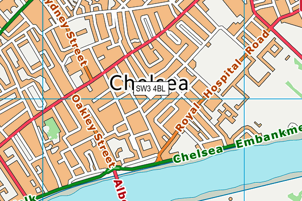 SW3 4BL map - OS VectorMap District (Ordnance Survey)