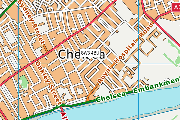 SW3 4BU map - OS VectorMap District (Ordnance Survey)