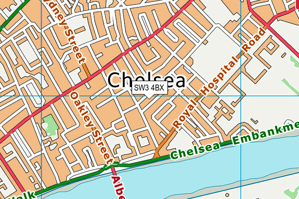 SW3 4BX map - OS VectorMap District (Ordnance Survey)