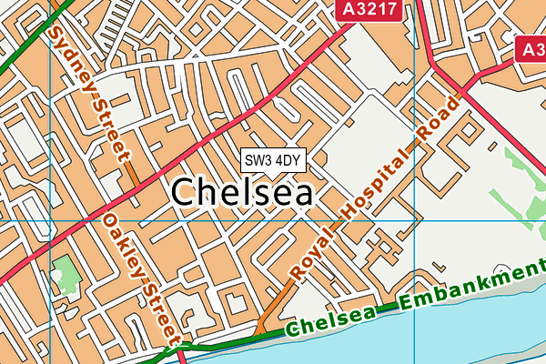 SW3 4DY map - OS VectorMap District (Ordnance Survey)