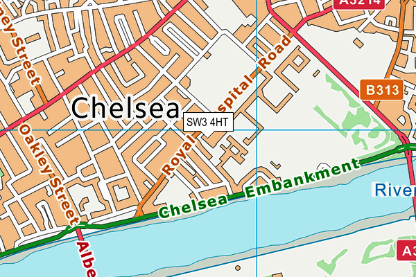 SW3 4HT map - OS VectorMap District (Ordnance Survey)