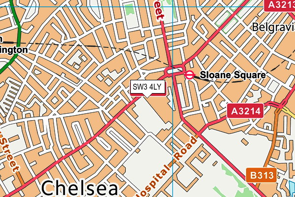 SW3 4LY map - OS VectorMap District (Ordnance Survey)
