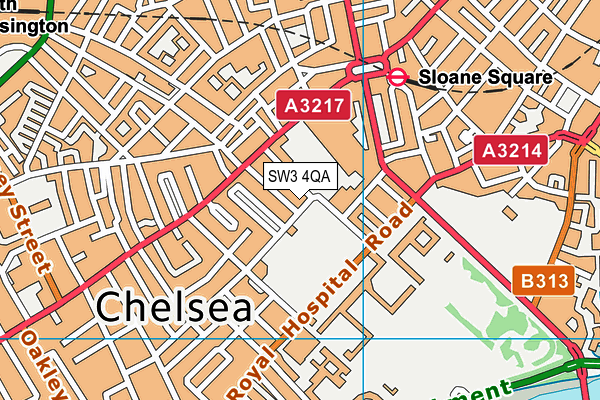 SW3 4QA map - OS VectorMap District (Ordnance Survey)