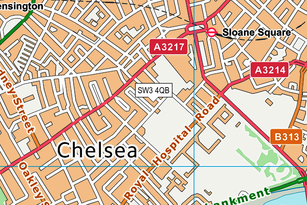 SW3 4QB map - OS VectorMap District (Ordnance Survey)