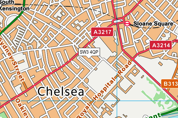 SW3 4QP map - OS VectorMap District (Ordnance Survey)