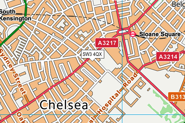 SW3 4QX map - OS VectorMap District (Ordnance Survey)