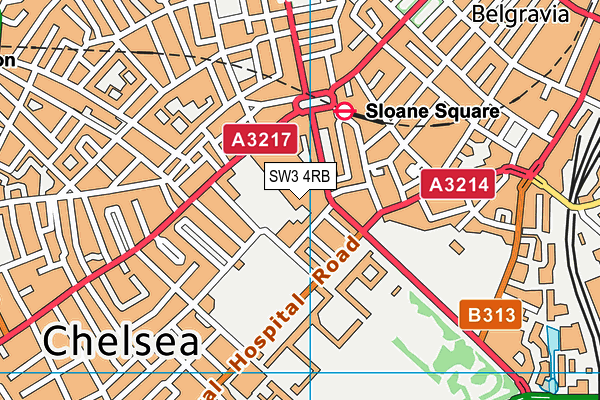 SW3 4RB map - OS VectorMap District (Ordnance Survey)
