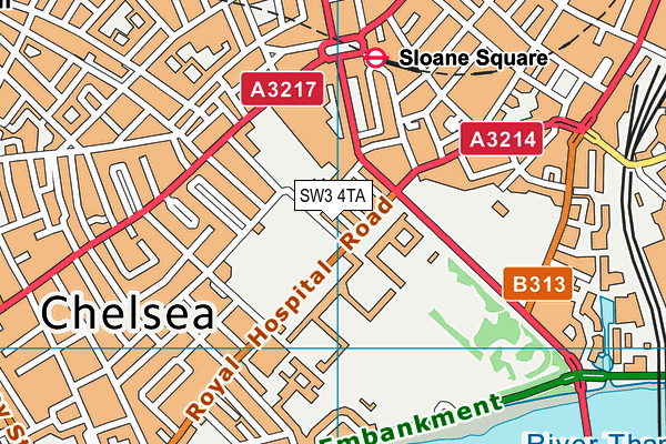 SW3 4TA map - OS VectorMap District (Ordnance Survey)