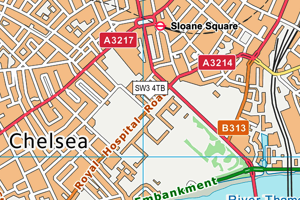 SW3 4TB map - OS VectorMap District (Ordnance Survey)