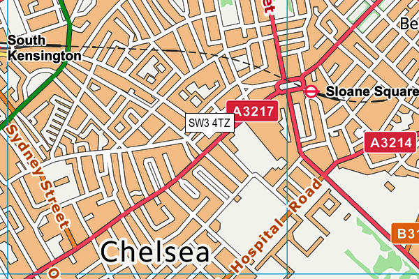 SW3 4TZ map - OS VectorMap District (Ordnance Survey)