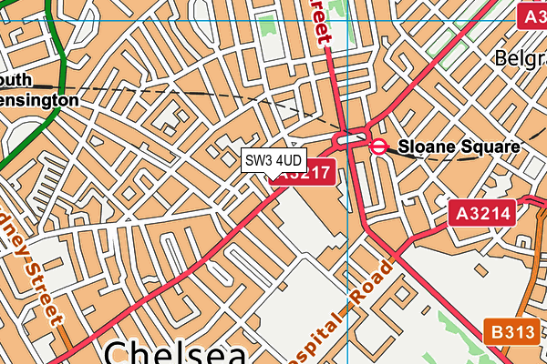 SW3 4UD map - OS VectorMap District (Ordnance Survey)