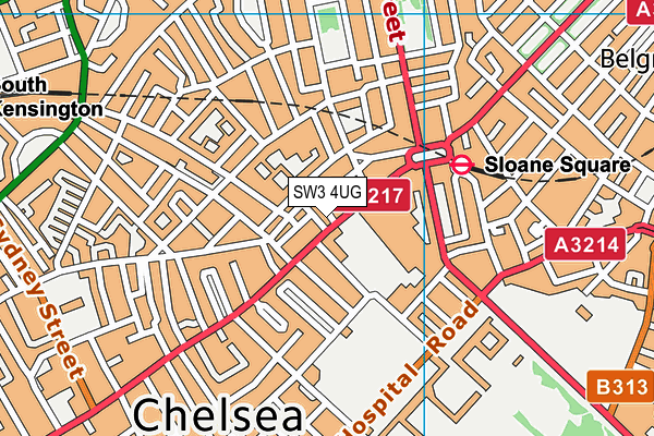 SW3 4UG map - OS VectorMap District (Ordnance Survey)