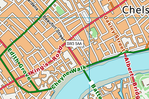 SW3 5AA map - OS VectorMap District (Ordnance Survey)