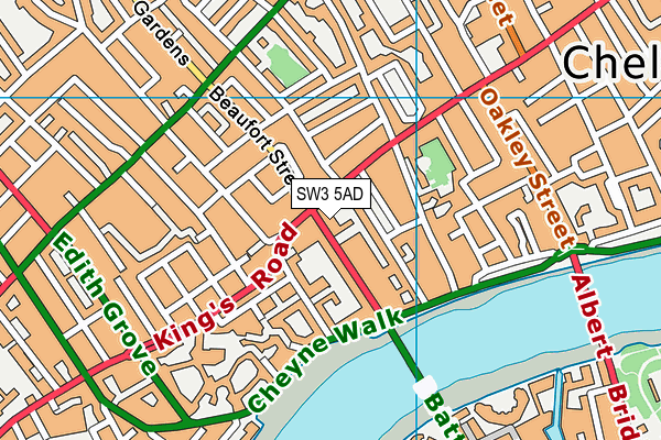 SW3 5AD map - OS VectorMap District (Ordnance Survey)