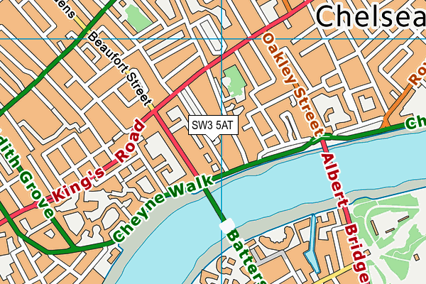 SW3 5AT map - OS VectorMap District (Ordnance Survey)