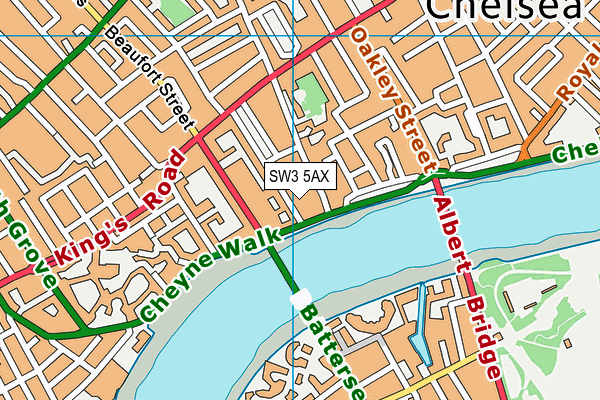 SW3 5AX map - OS VectorMap District (Ordnance Survey)