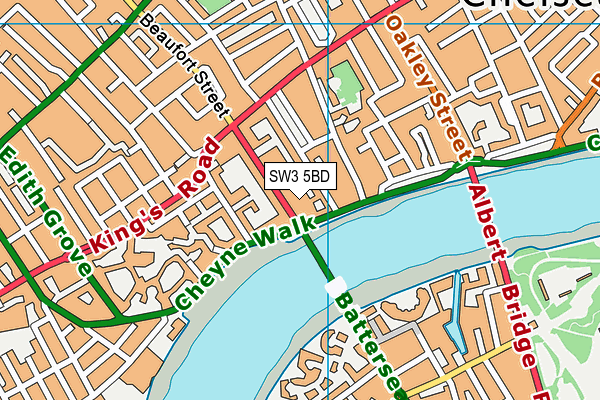 SW3 5BD map - OS VectorMap District (Ordnance Survey)