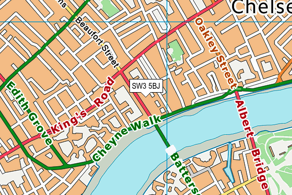 SW3 5BJ map - OS VectorMap District (Ordnance Survey)