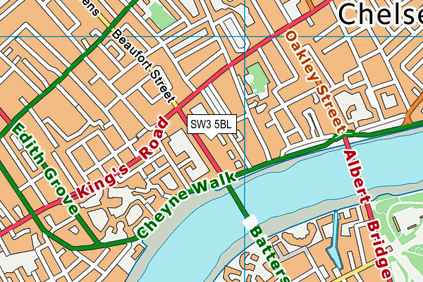 SW3 5BL map - OS VectorMap District (Ordnance Survey)