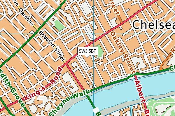 SW3 5BT map - OS VectorMap District (Ordnance Survey)