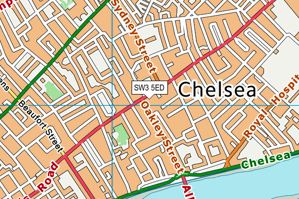 SW3 5ED map - OS VectorMap District (Ordnance Survey)