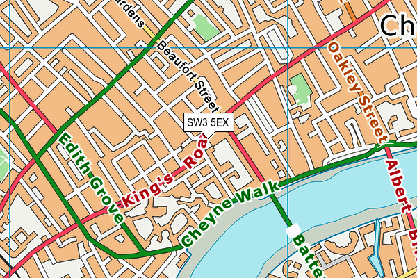 SW3 5EX map - OS VectorMap District (Ordnance Survey)