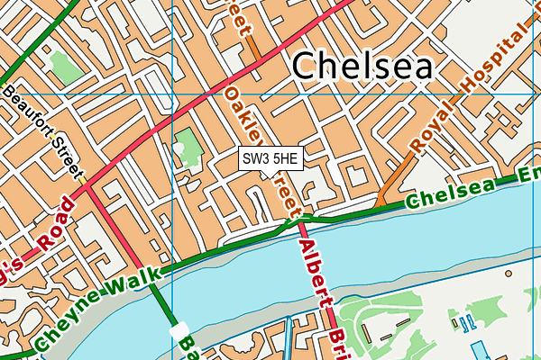 SW3 5HE map - OS VectorMap District (Ordnance Survey)