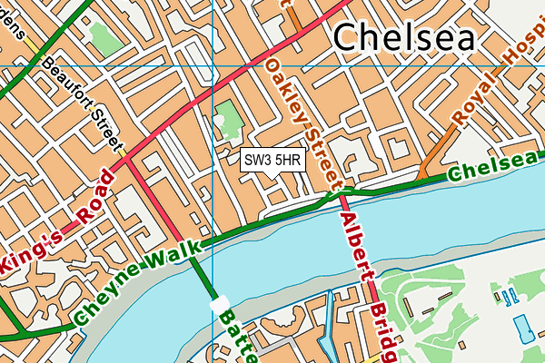 SW3 5HR map - OS VectorMap District (Ordnance Survey)