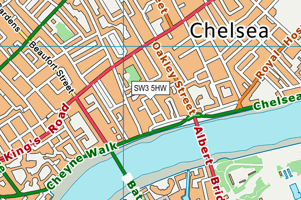 SW3 5HW map - OS VectorMap District (Ordnance Survey)