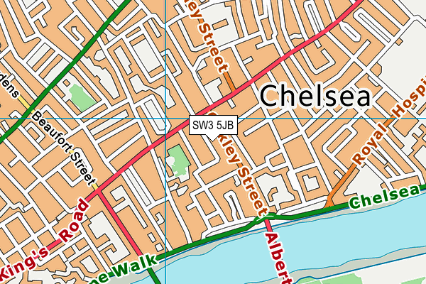 SW3 5JB map - OS VectorMap District (Ordnance Survey)