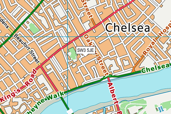 Chelsea Open Air Nursery School map (SW3 5JE) - OS VectorMap District (Ordnance Survey)