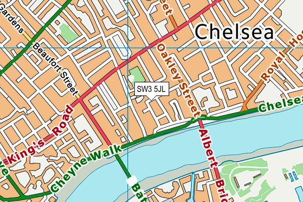 SW3 5JL map - OS VectorMap District (Ordnance Survey)