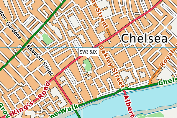 SW3 5JX map - OS VectorMap District (Ordnance Survey)