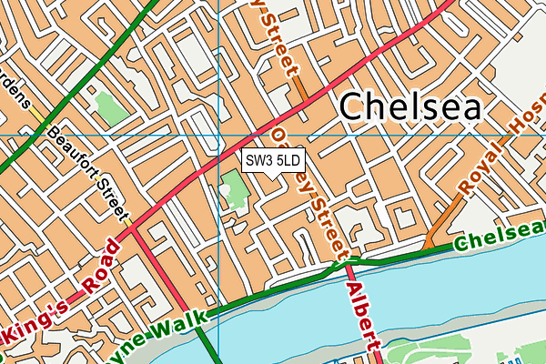 SW3 5LD map - OS VectorMap District (Ordnance Survey)